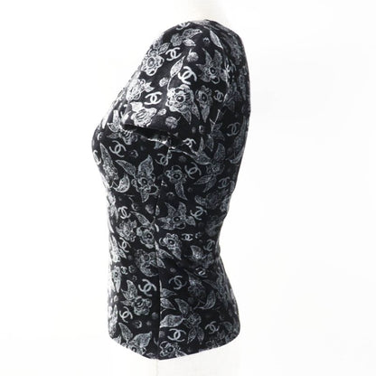 CHANEL P78132 Velour With Coco All Over Beige Coco Mark Short Sleeves Cut And