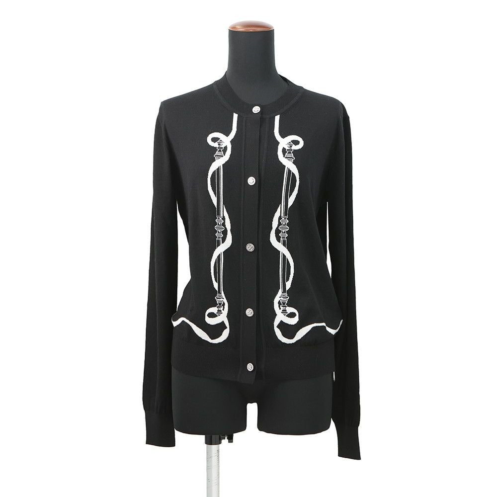 Hermes Cardigan Long Sleeve Felonerie Motif 36 Top Black
