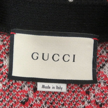 Gucci 543497 Alpaca-blend GG Diamond Argyle Knit Cardigan Sweater Black S Made