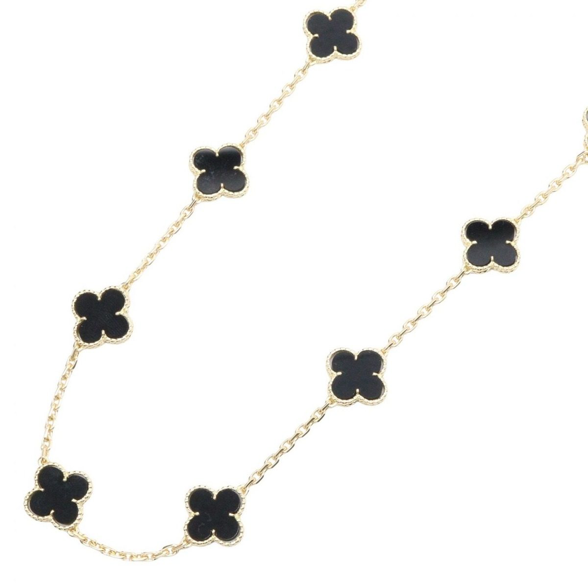 Van Cleef & Arpels Necklace Vintage Alhambra 20 Motifs 18k Onyx
