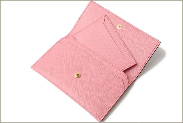 Prada Card Case Fold Wallet Prada 1mc004 Saffiano Greche Shape Pressed Leather