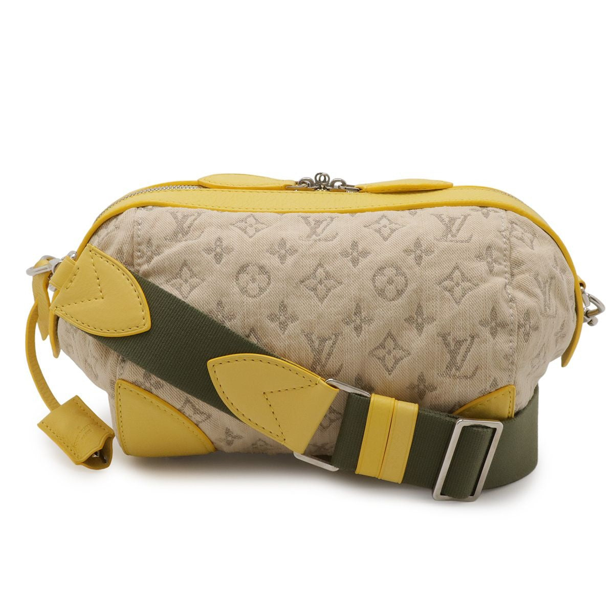 Louis Vuitton Monogram Denim Pochette Round Shoulder Bag Jaune Yellow