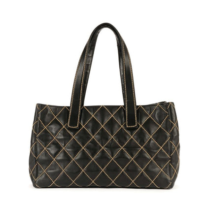 Chanel Wild Stitch Medium Tote Black Wild Stitch Lamb Skin A