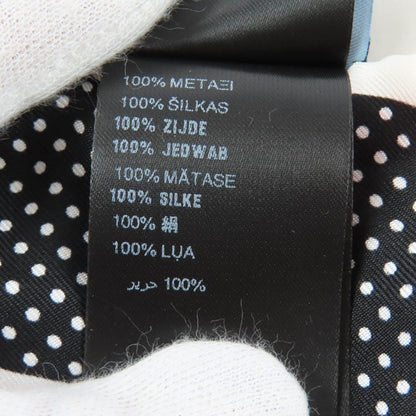 Prada Printed Silk Twill Nice Calf Lip Dot Pattern White Black 850 60 mm Scarf — view 9