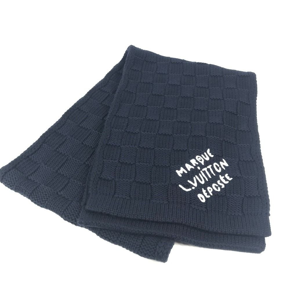 Louis Vuitton Scarf Damier Snug Wool Navy