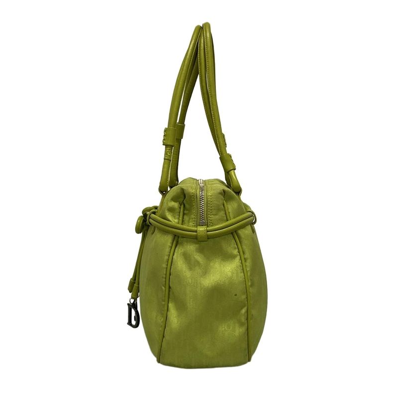 Dior/christian Dior Handbag Trotter Light Green Ribbon Leather