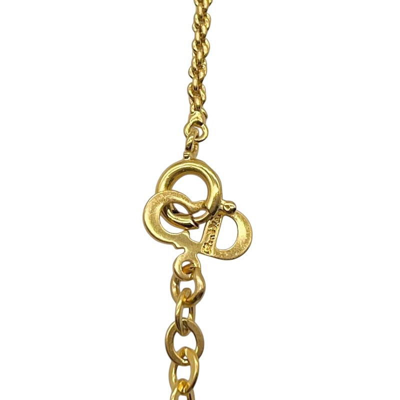 Christian DIOR Necklace Metal CD Logo Gold Plated Gold