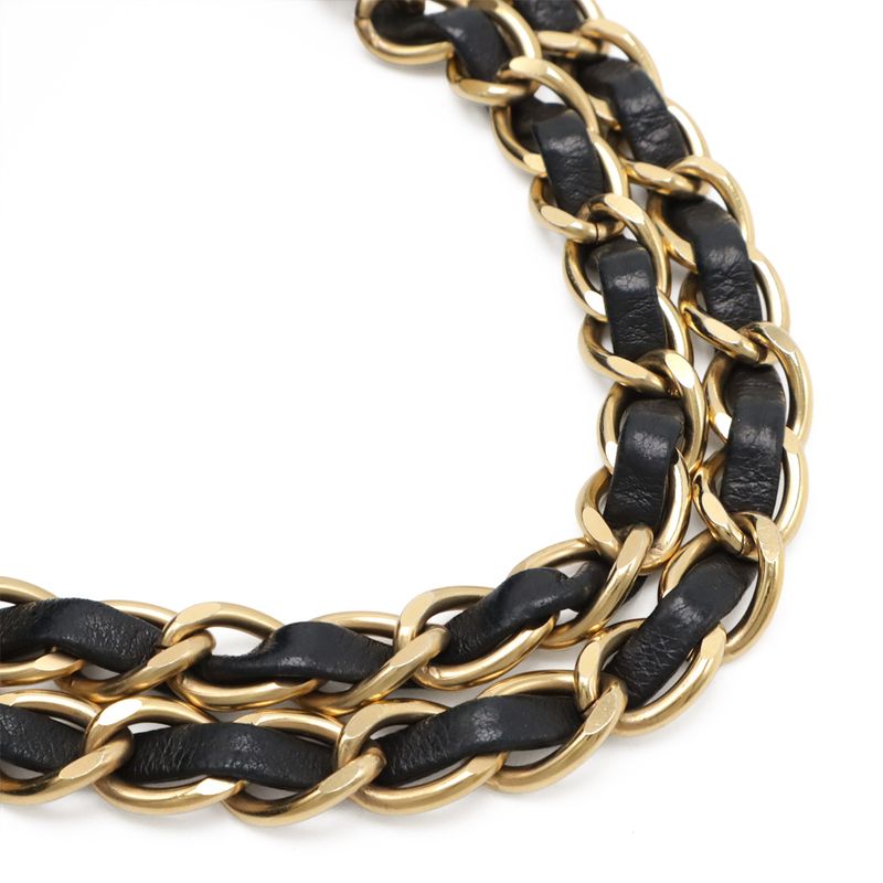 Chanel Choco Bar Coco Mark Chain Tote Bag Shoulder Bag Cotton Jersey Leather