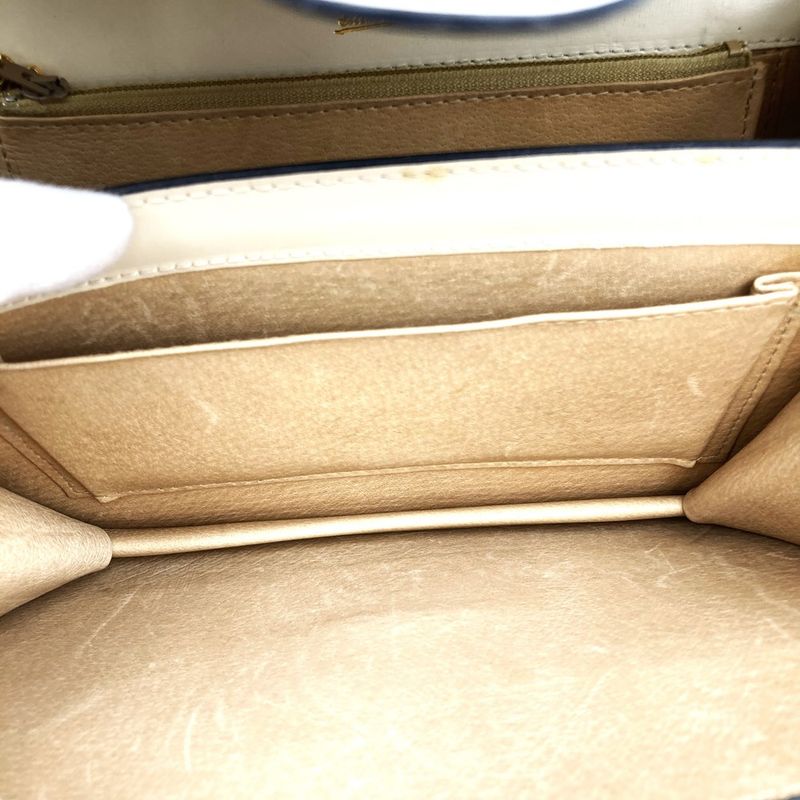 Gucci Shoulder Bag Leather White Vintage Old Gucci Women's