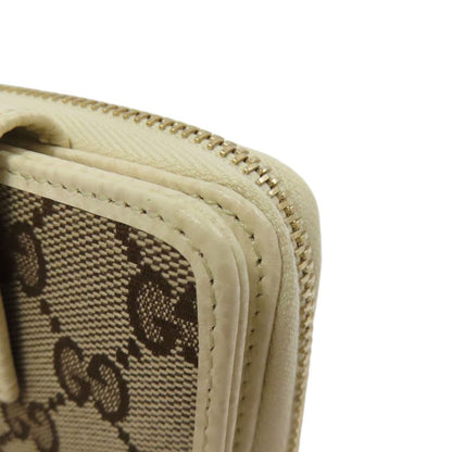 Gucci 346056 Outlet GG Bifold Wallet With Coin Purse Canvas Calf Women