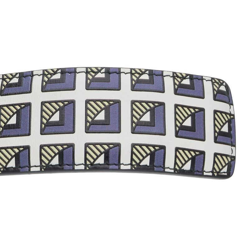 Prada Triangle Logo Plate Leather Choker Men's M