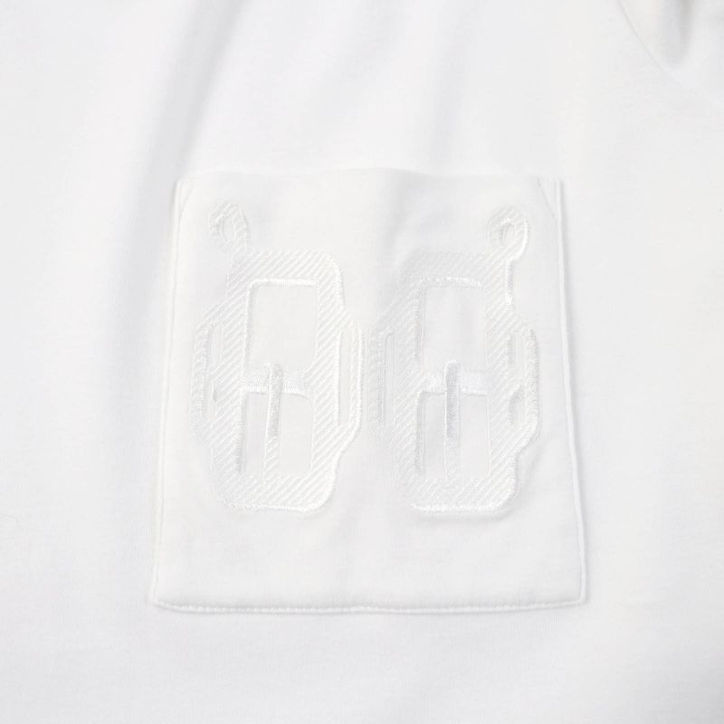 Hermes 100% Cotton Boat Neck Short Sleeves Embroidered T-shirt With Pockets