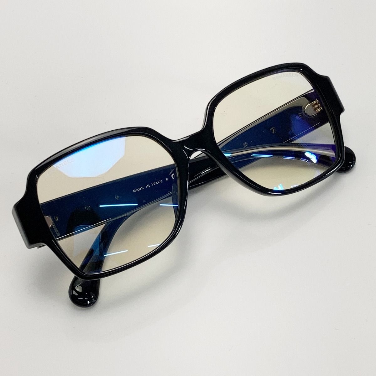 Chanel Cocomark Camellia Sunglass Es 5417 3438-S-a Black Fake Pearl Box/case