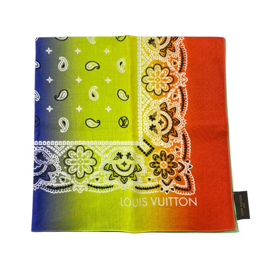 Em1032 Louis Vuitton Scarf Paisley Bandana M73745 Cotton Multicolor