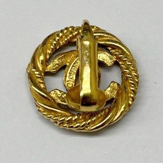 Chanel Earring Cocomark Vintage Round Plated Cocomark Old Product