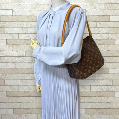 Louis Vuitton Looping MM Monogram Shoulder Bag Canvas Brown Model — view 2