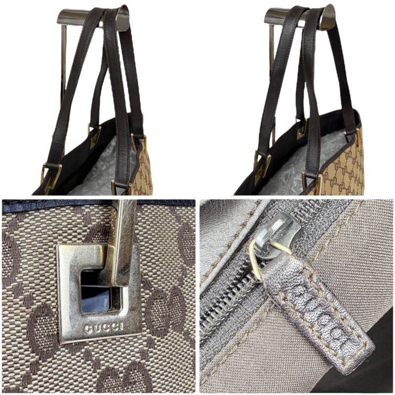 Gucci Mini Tote Bag GG Canvas Leather Brown Beige Shoulder