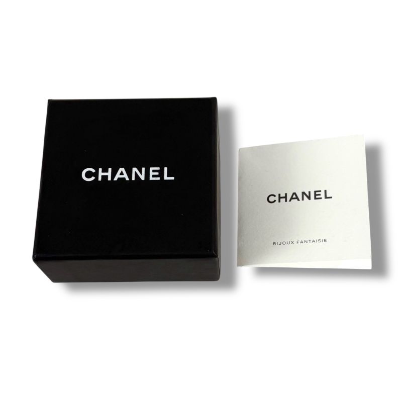Chanel Coco Mark Rhinestone Earrings Gold Hardware Round Shape Circle