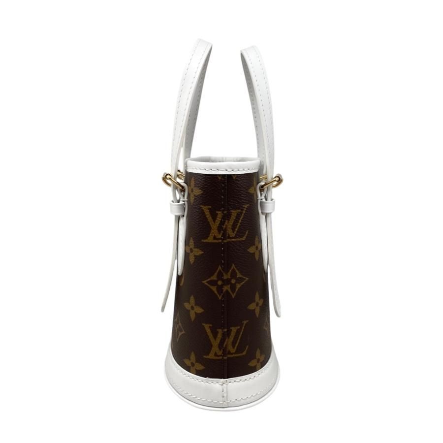 Louis Vuitton Handbag Shoulder Bag Nano Bucket M81489 Monogram White Louis