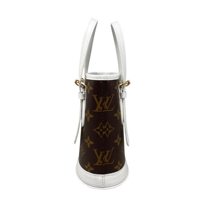 Louis Vuitton Handbag Shoulder Bag Nano Bucket M81489 Monogram White Louis