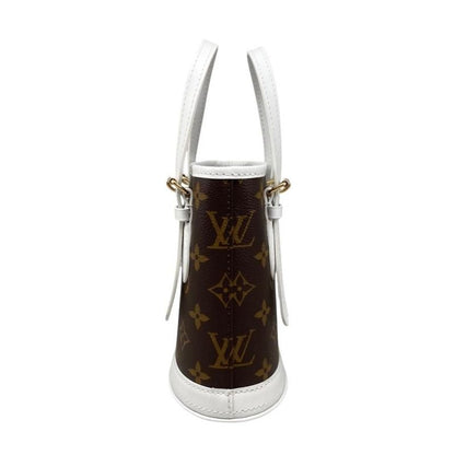 Louis Vuitton Handbag Shoulder Bag Nano Bucket M81489 Monogram White Louis