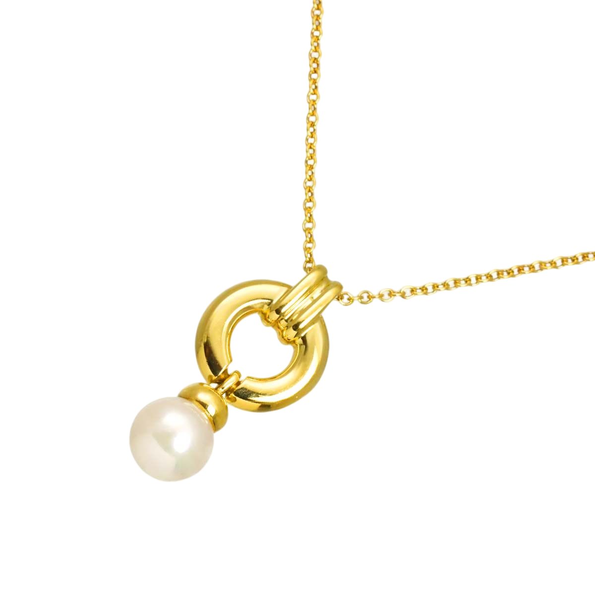 Tiffany & Co Door Knock Akoya Pearl 6.3 Necklace 18k Yellow Gold