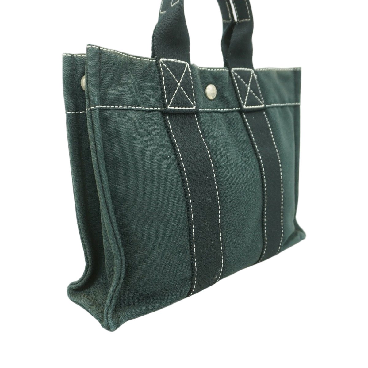 Hermes Handbag Deauville PM Canvas Black Silver — view 2