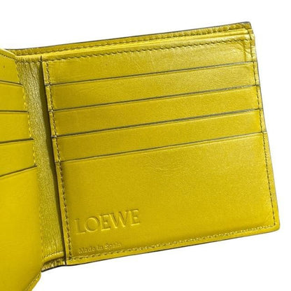 Loewe Wallet Fold Wallet Signature Bifold Compact Wallet Billfold Logo Leather