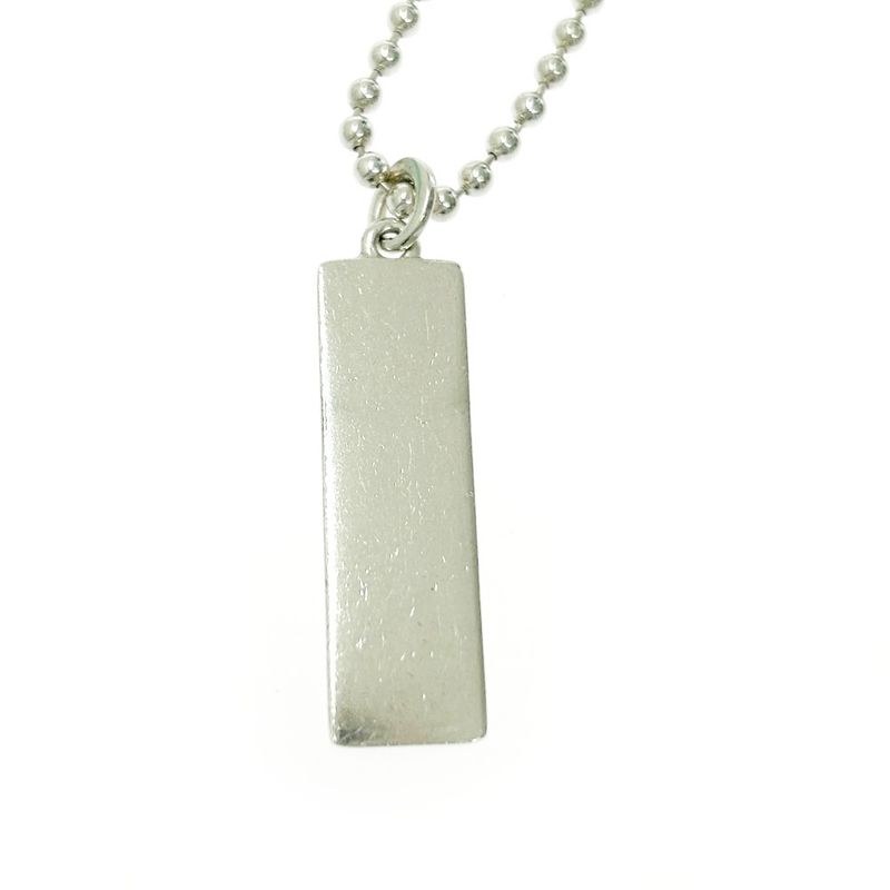 Tiffany & Co Silver Atlas Bar Ball Chain Necklace 15.2g 925 Engraved 434300