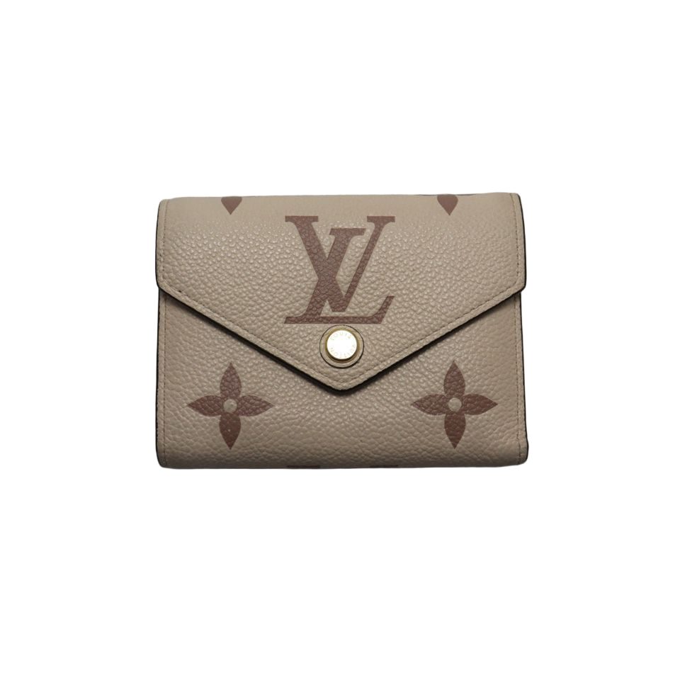 Louis Vuitton Monogram Empreinte Portefeuille Victorine Bicolor Leather Trifold
