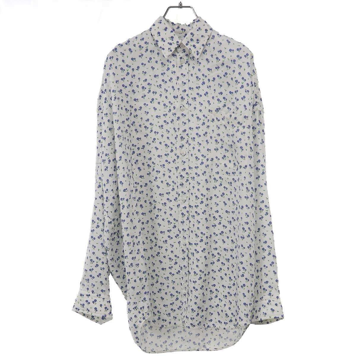 Balenciaga Flower Logo Jacquard Oversize Shirt White