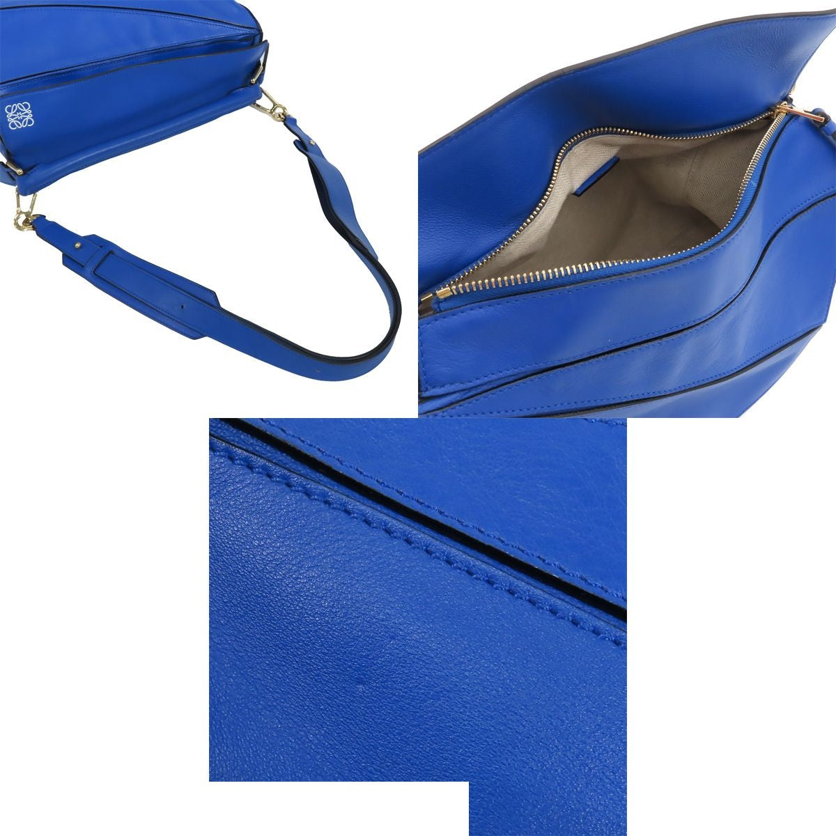 Loewe Puzzle 322.30 Royal Blue Gold Calfskin 2-Way Shoulder Bag — view 5