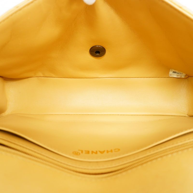 Chanel Shoulder Bag Matelasse Lambskin Beige Gold Hardware Women