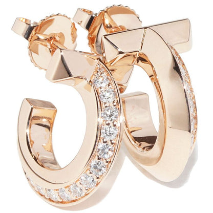 Tiffany & Co Earrings 18K Pink Gold Diamond 040ct T One Hoop Earrings