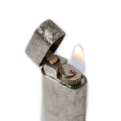 Cartier Oval All-over Pattern Roller Type Smoking Goods Gas Lighter Silver