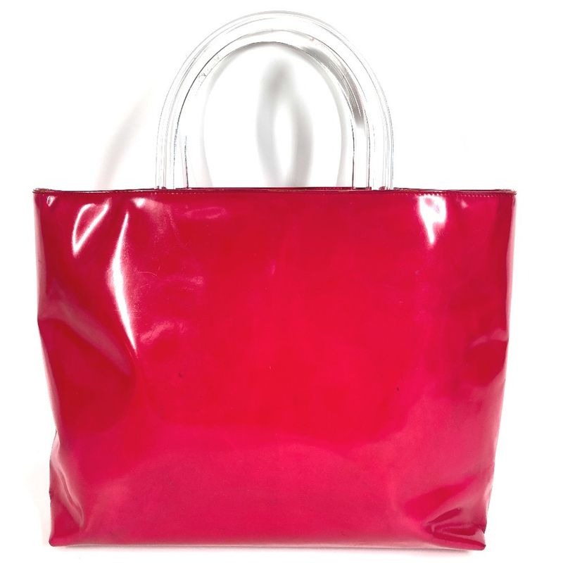 Prada Handbag Triangle Logo Plate Enamel Pink