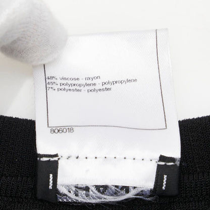 Chanel Sleeveless Dress Size:38 Black White Rayon Polypropylene Women's Chanel