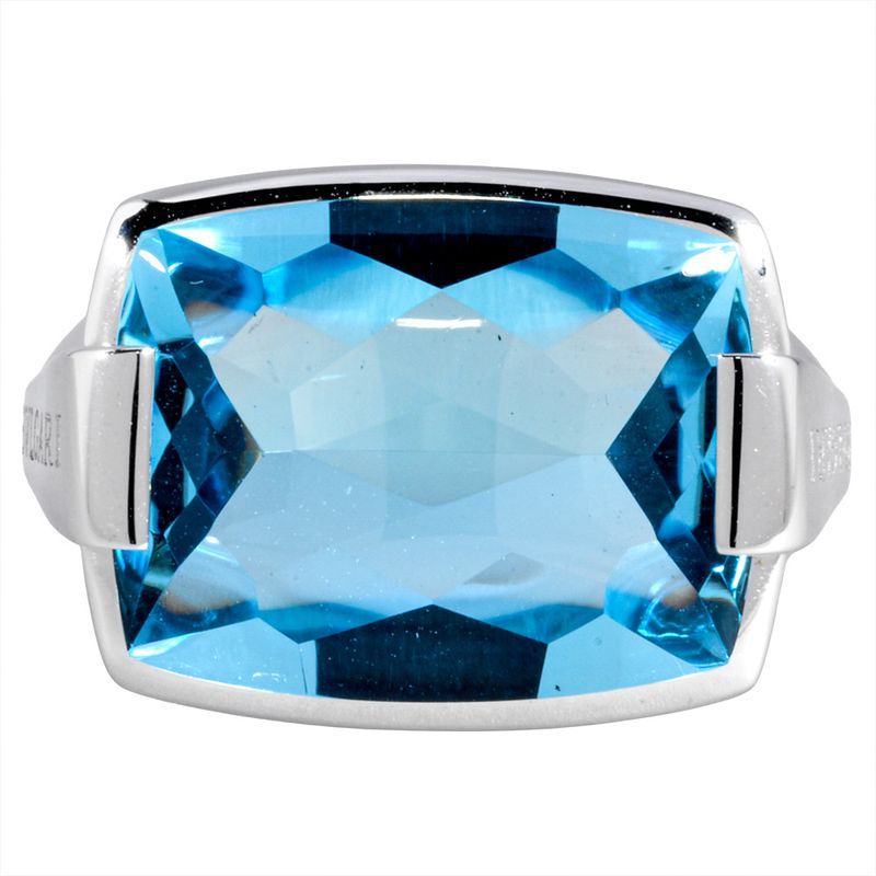 Bulgari Bvlgari Allegra Ring Approx 15 18K White Gold 144g Blue Topaz White