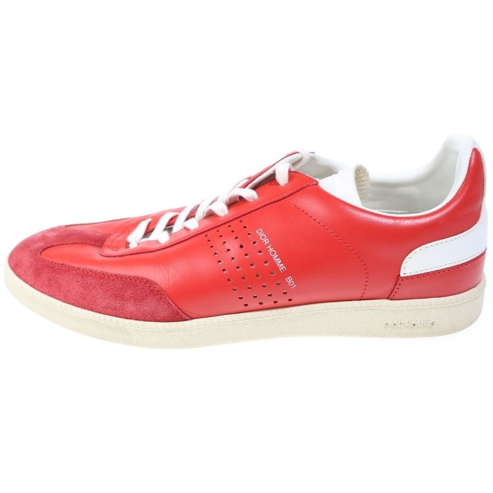Dior German Trainer Low Cut Leather Sneakers Red