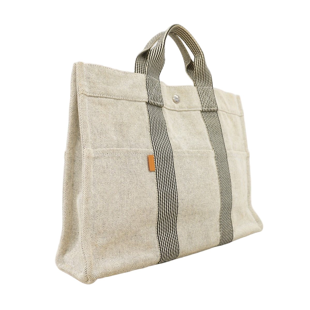 Hermes Tote New Fourre Tout Canvas Gray Silver — view 2