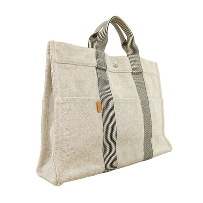 Hermes Tote New Fourre Tout Canvas Gray Silver — view 2