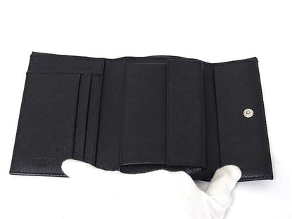 Prada 1m0840 Tessuto Nylon And Saffiano Leather Bifold Wallet Black