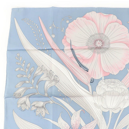 Hermes 2025 Carre 90 Bouquet Final 100% Silk Bleu — view 3