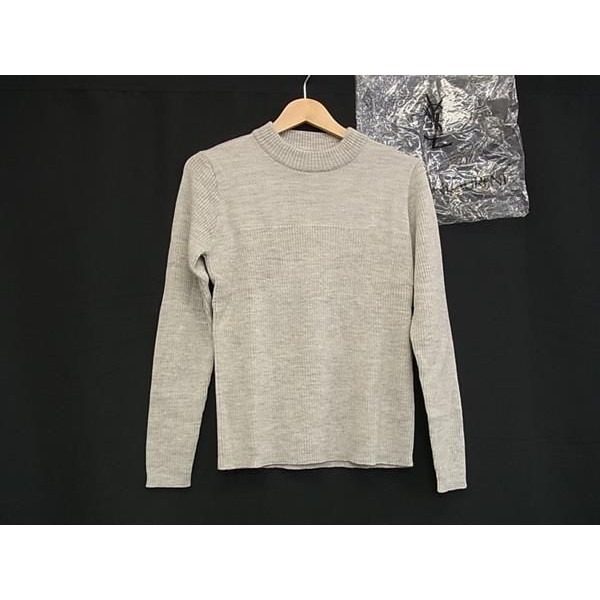 Saint Laurent Yves Wool Long Sleeve Knit Top Sweater M Gray