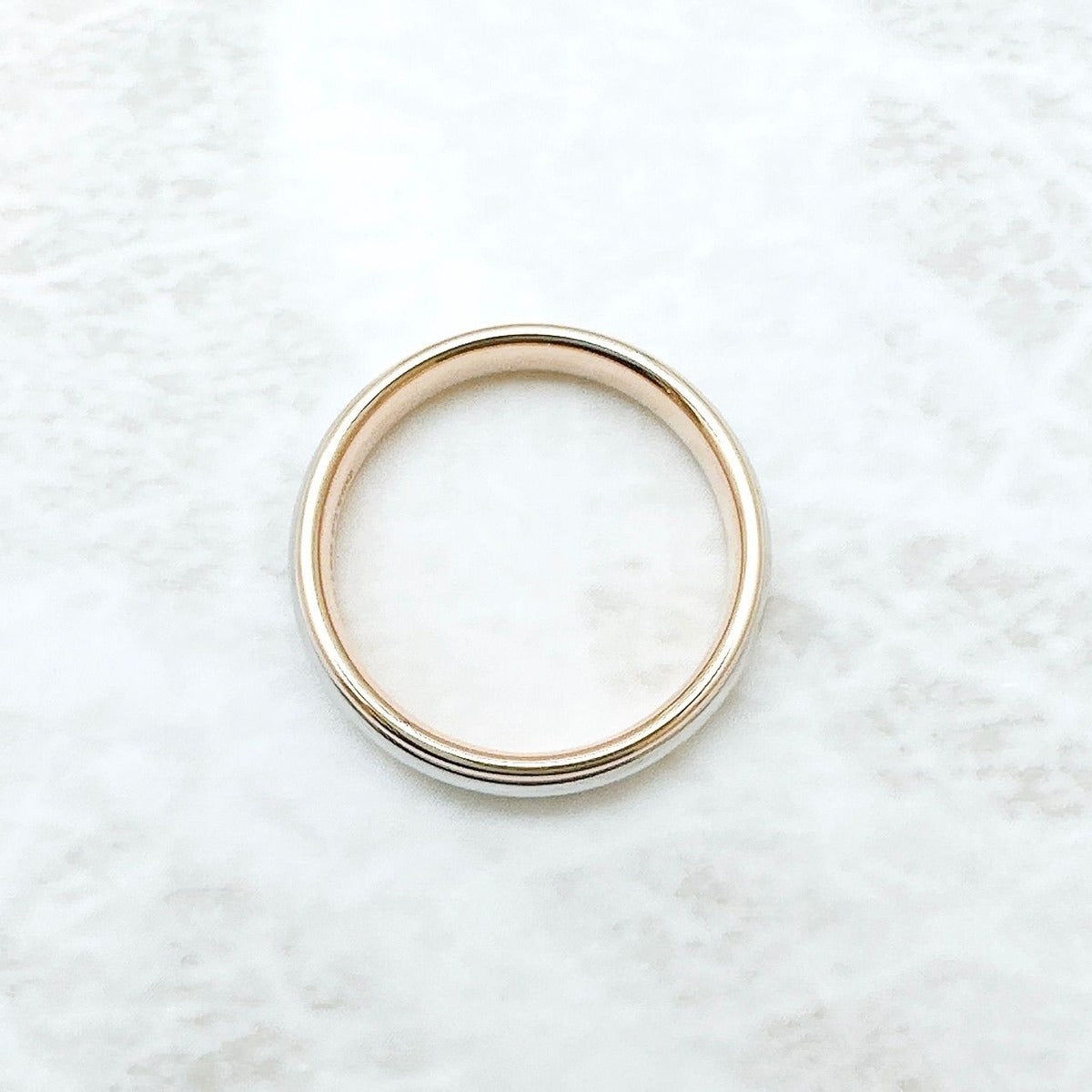 Tiffany & Co Lucida Band Pink Gold Platinum Ring — view 6