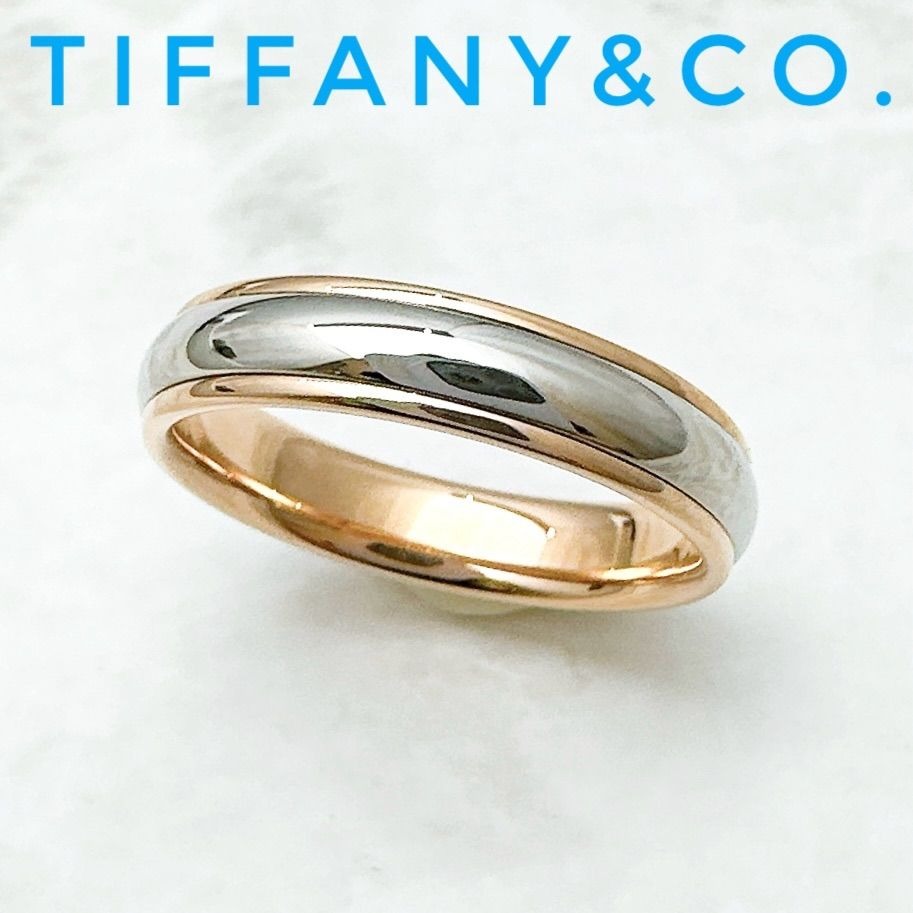 Tiffany & Co Lucida Band Pink Gold Platinum Ring