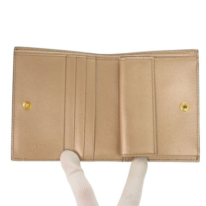 Prada 1mv204 Saffiano Leather Gold Fold Wallet 0933 Prada