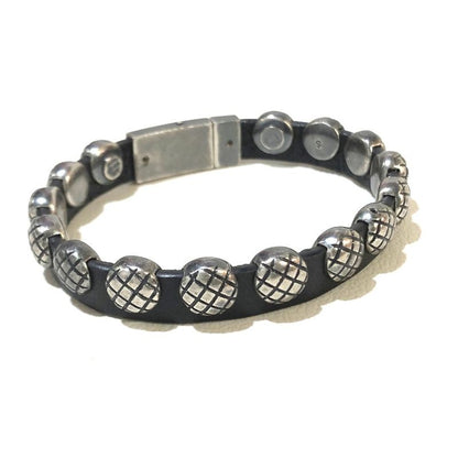 Bottega Veneta Bracelet Intrecciato Ag925 Silver And Black