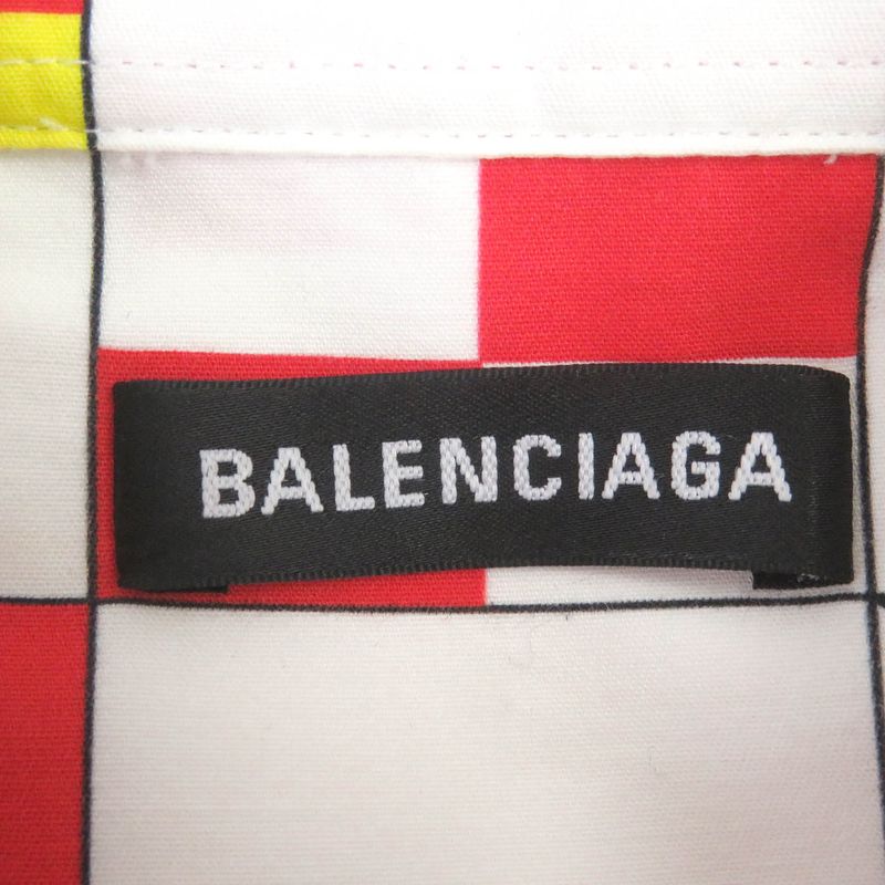 Balenciaga 18SS 556869 100% Cotton Flag Embroidered Logo Embroidery Oversized