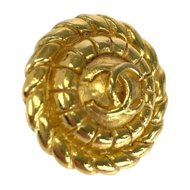 Chanel Coco Mark Gold Plated Earrings Ladies 505190